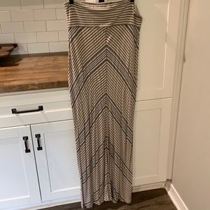 Black, tan, and white maxi skirt